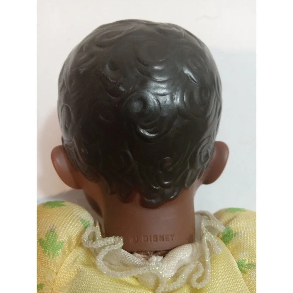 Disney Princess & Frog Black Baby Doll Soft Body Molded Hair Yellow Outfit